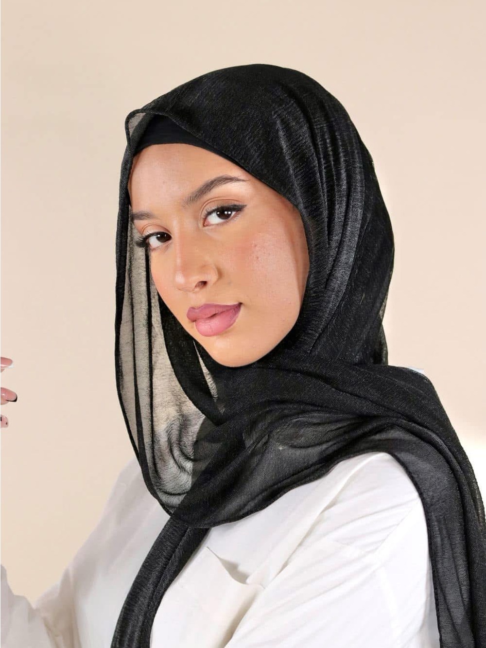 Black Lightweight Hijab Scarf - Women's Accessory